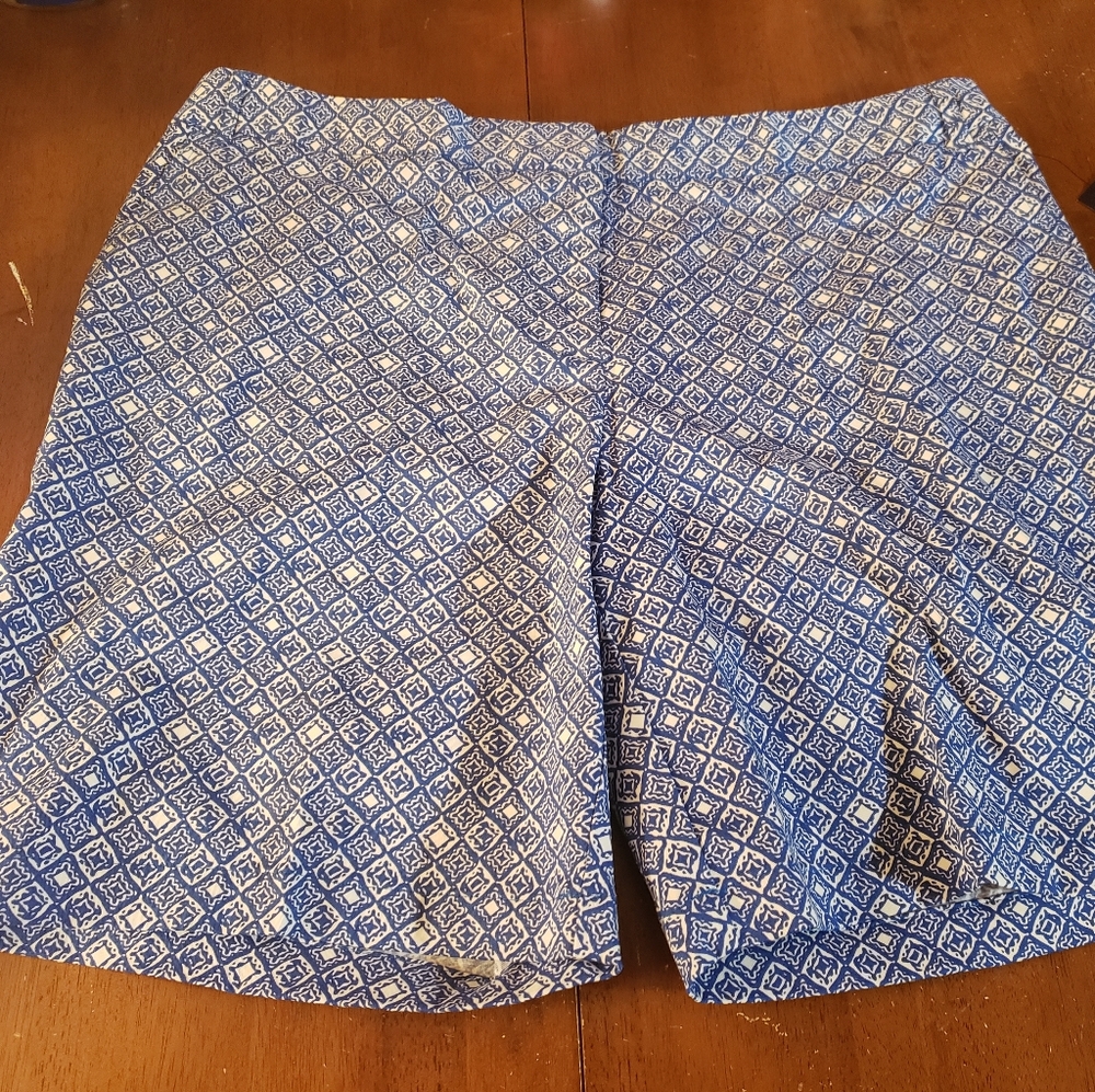Blue Patterned Women's Shorts